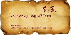 Veliczky Boglárka névjegykártya